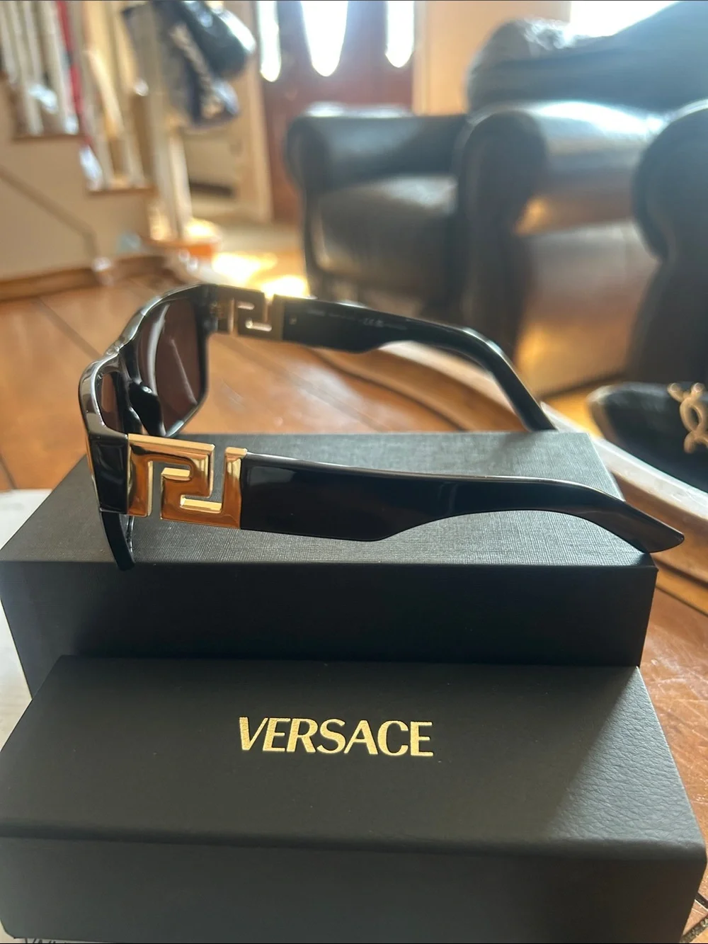 Versace Women’s Black Sunglasses with Dark Gradient Lenses
